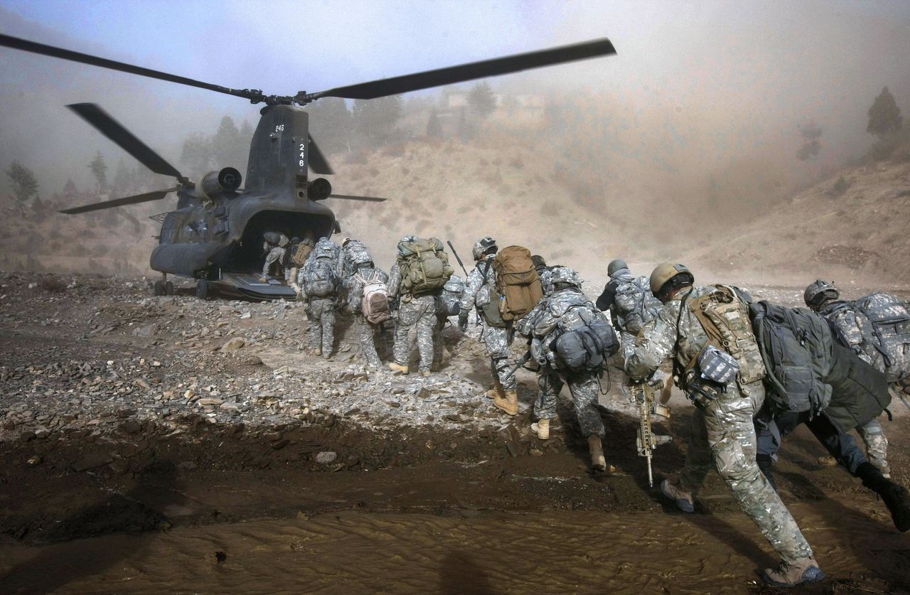 Amerikaanse militairen in de Afghaanse provincie Khost, in 2008.