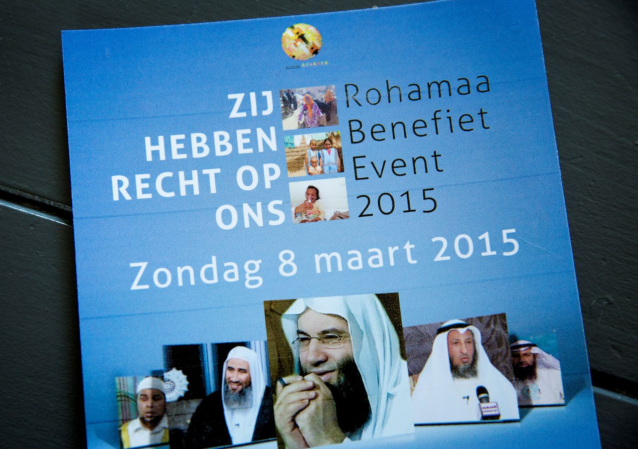 Een flyer van het Rohamaa Benefiet event in Rijswijk.