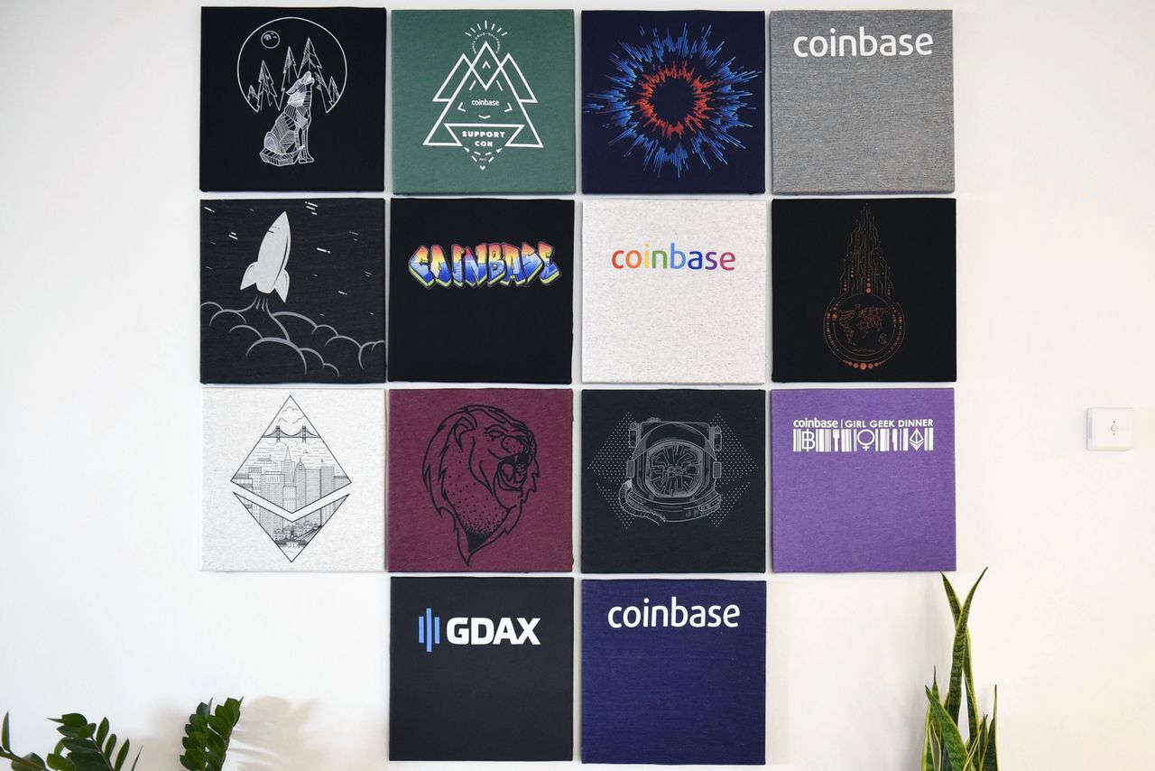 Coinbase Inc. shirts.