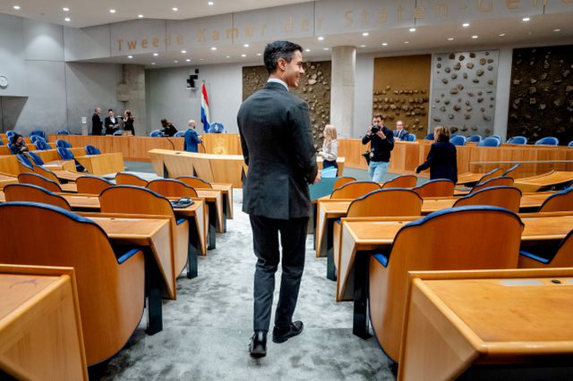 Rob Jetten (D66) voorafgaand aan een debat over de uitslag van de verkiezingen. 