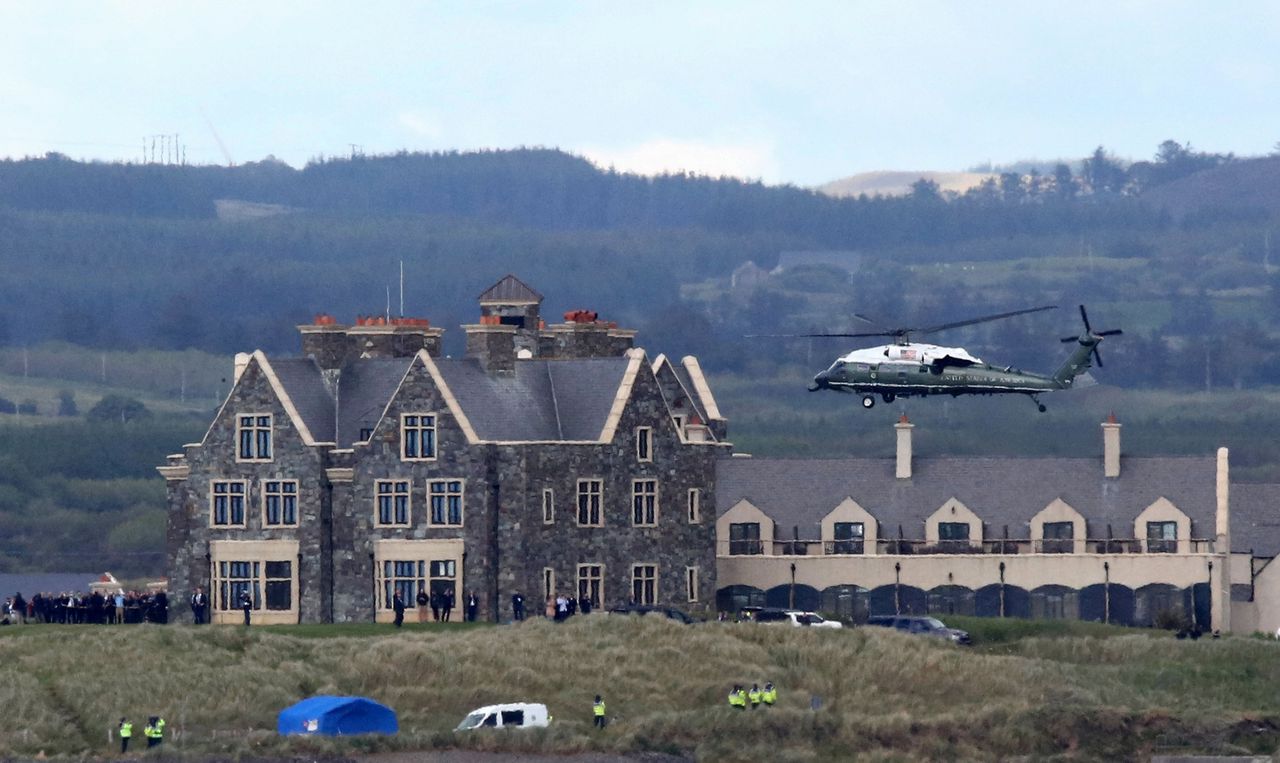 Donald Trump bezocht in juni zijn golfresort bij het Ierse dorp Doonbeg.