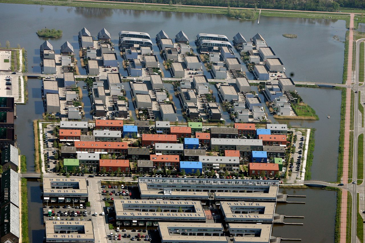 Een Haagse Vinex-wijk van bovenaf bezien.