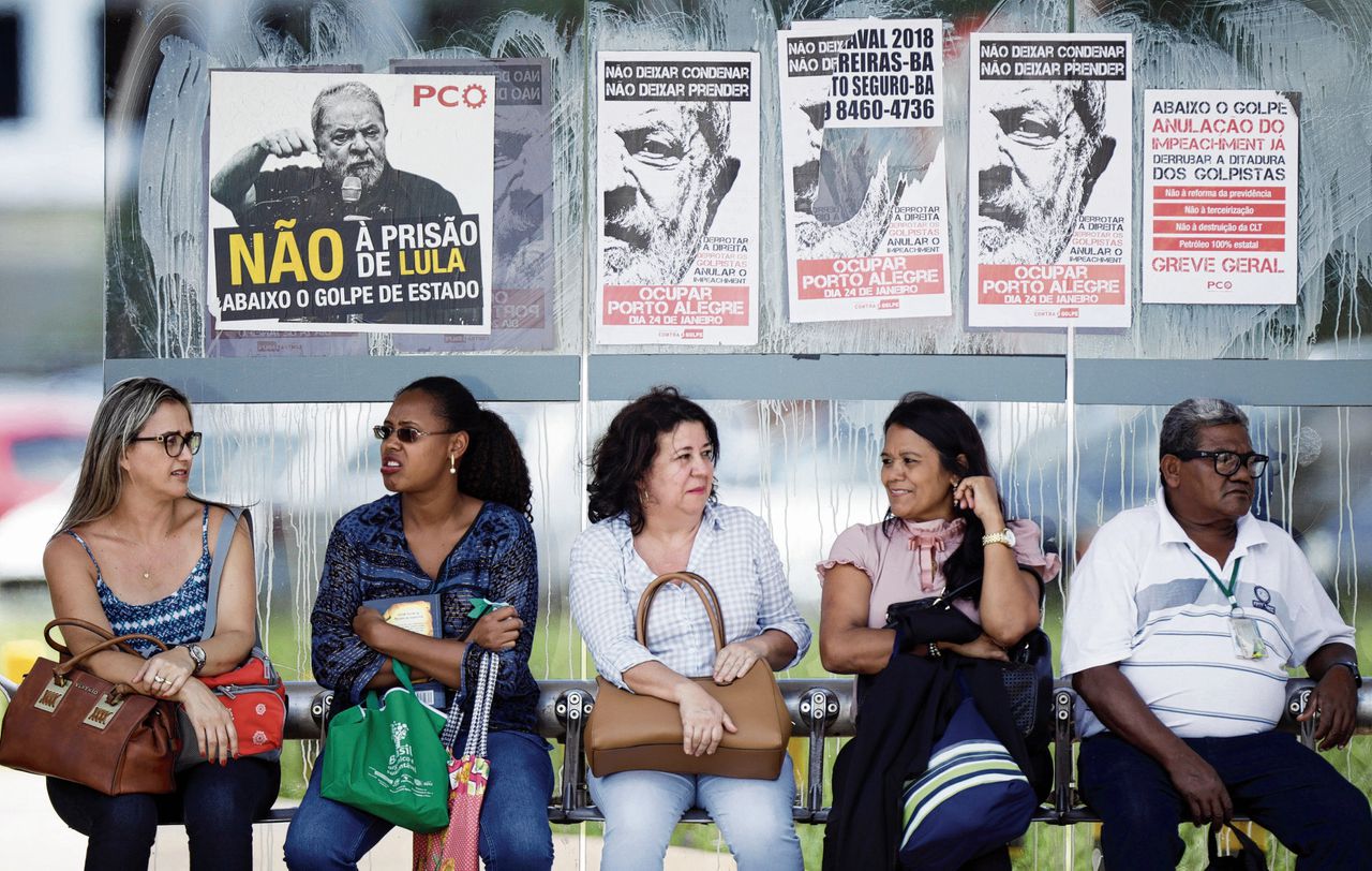 Een pro-Lula-demonstratie, vorige week in de Zuid-Braziliaanse stad Porto Alegre.
