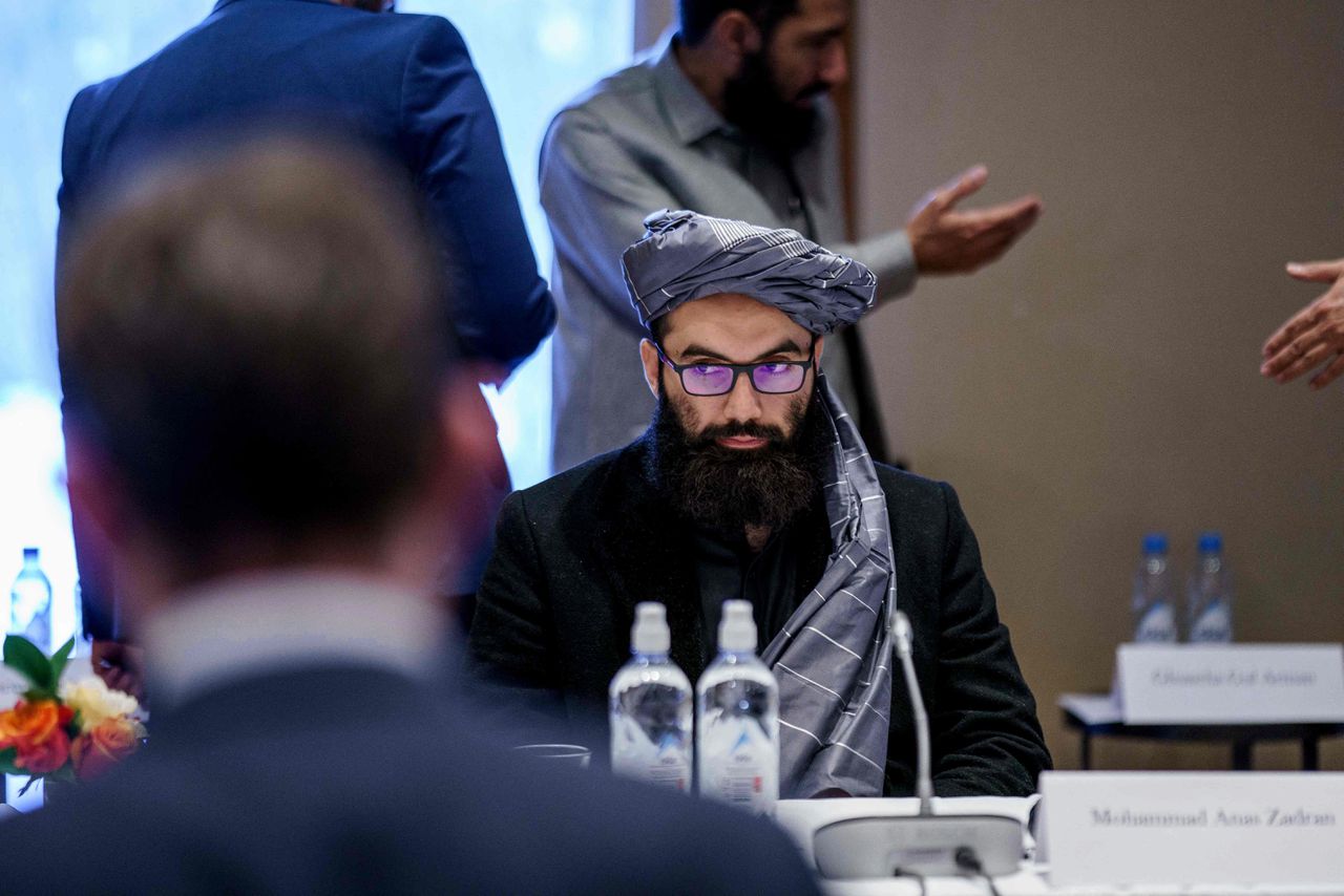 Taliban-vertegenwoordiger Anas Haqqani in Oslo.