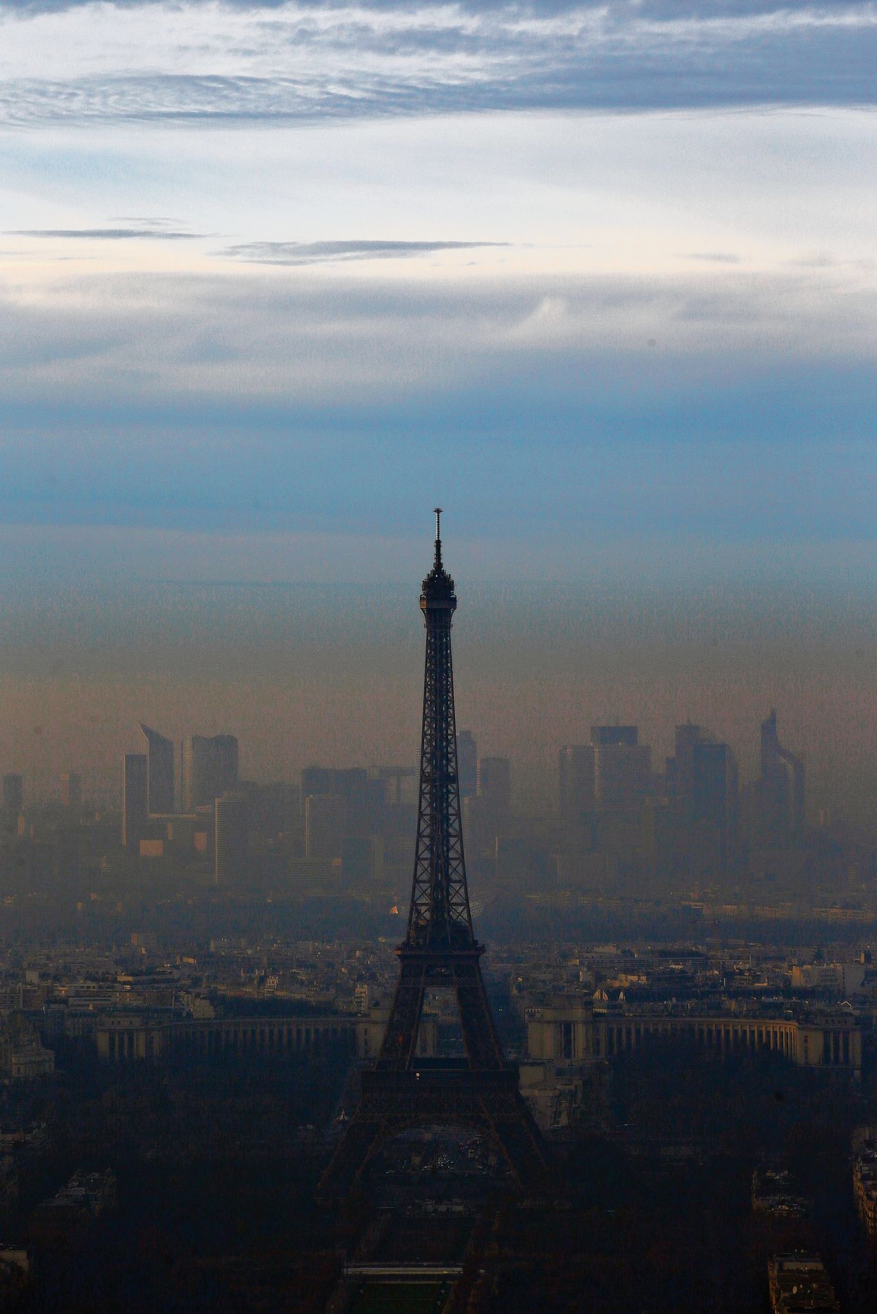 Parijs tijdens een luchtvervuilingspiek in december 2016.