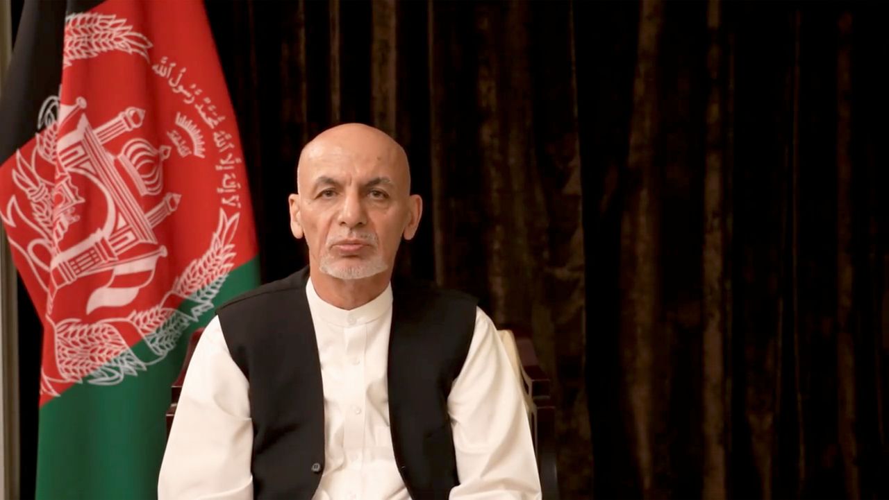 Ashraf Ghani in de opgenomen verklaring die hij woensdag op Facebook plaatste.