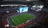 Signage for a hydration break is displayed during the World Cup Group F soccer match between the Netherlands and Japan in Arlington, Texas, near Dallas, Sunday, June 14, 2026. (AP Photo/Sam Hodde)