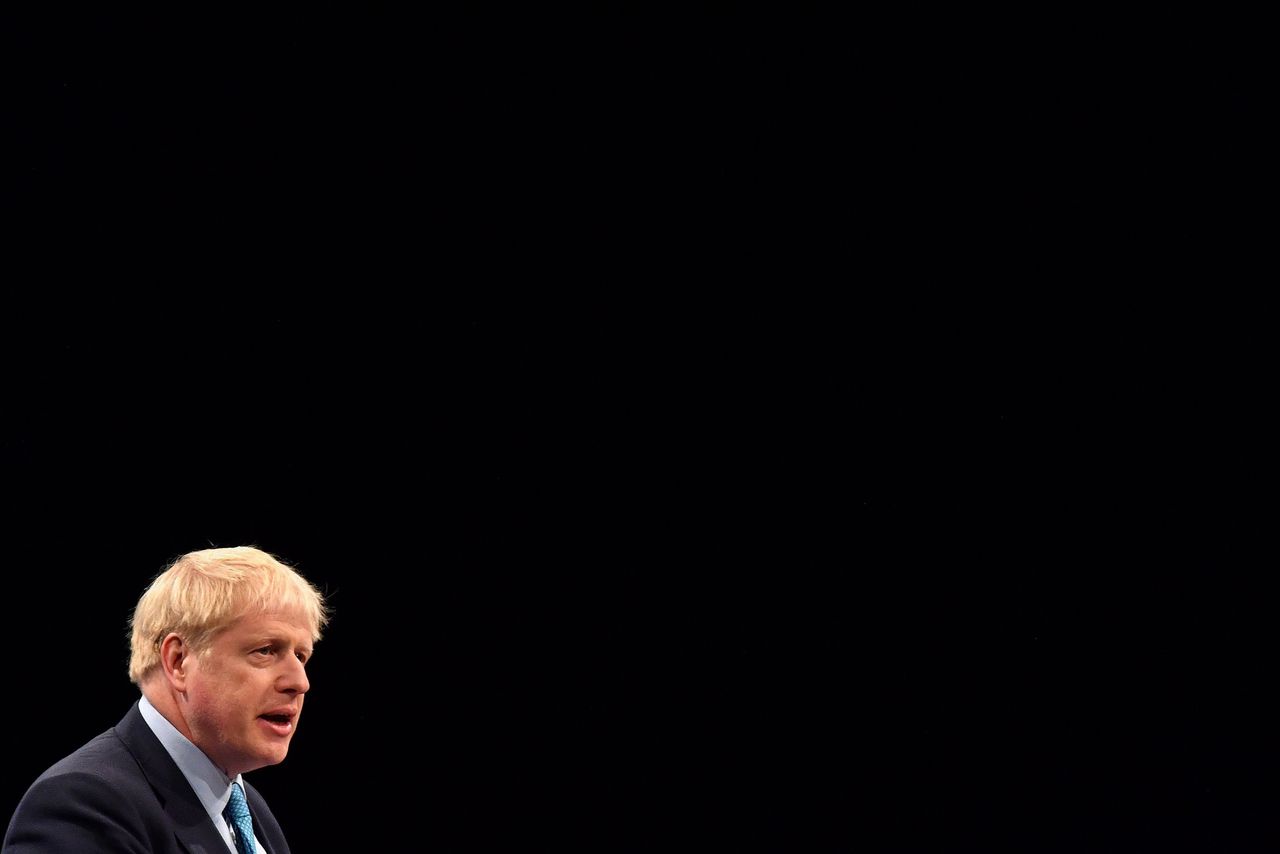 Boris Johnson op het jaarlijke congres van de Conservatieve Partij, 2 oktober 2019.