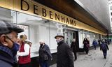Een filiaal van warenhuis Debenhams in Londen. De kans op een redding voor het gehele concern is nihil.