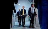 Geert Wilders (PVV) arrives at the plenary room during the weekly question time.