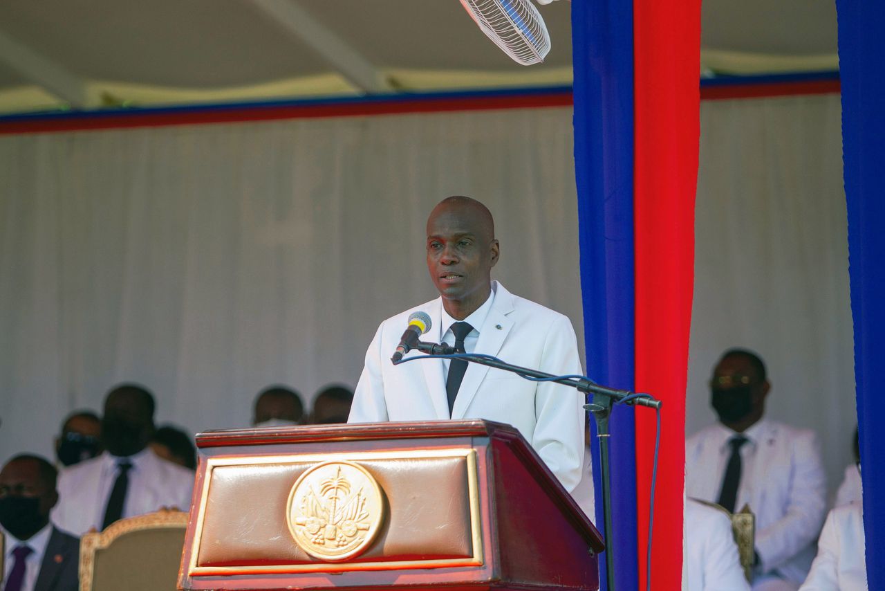 President Jovenel Moïse tijdens een toespraak in mei dit jaar.