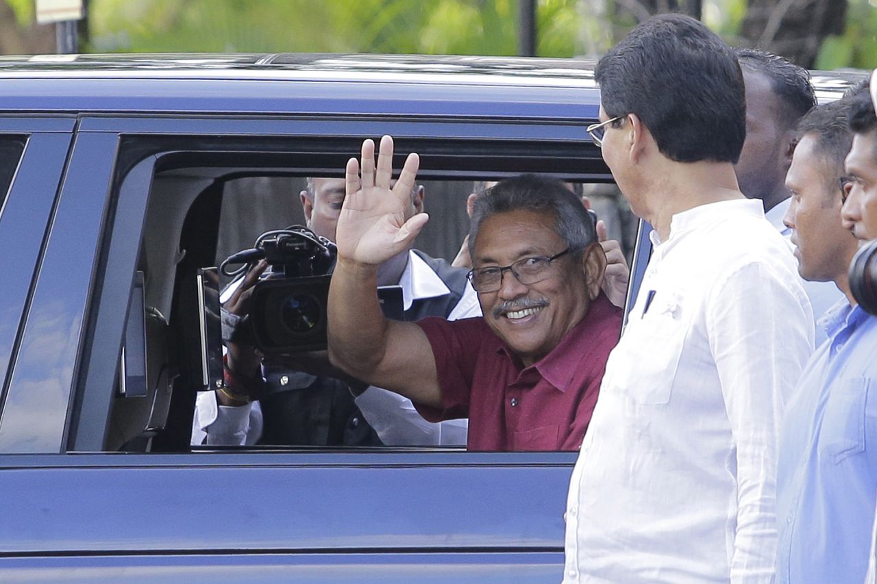 De nieuwe Sri Lankaanse president Gotabaya Rajapaksa.