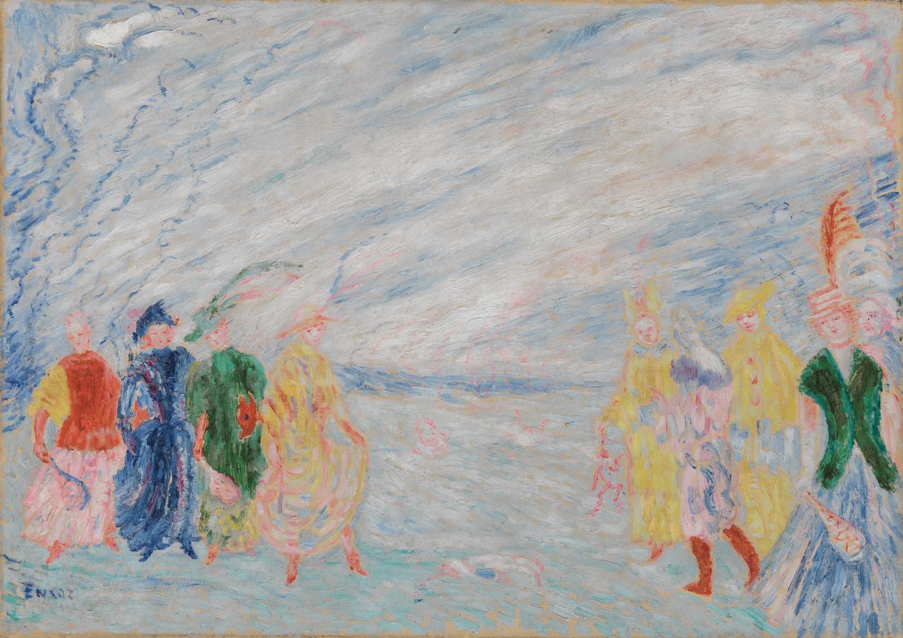 James Ensors ‘La rencontre’ (1912) van Samuel Vanhoegaerden Gallery.