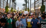 Jongeren protesteren bij het parlementsgebouw in Rabat, 4 oktober. 