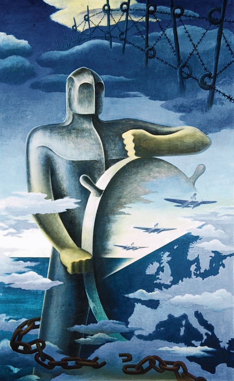 ‘De grote roerganger’ (Mussolini), een schilderij van de Italiaanse kunstenaar Ernesto Thayaht uit 1939
