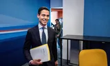Rob Jetten (D66) tijdens de presentatie van het coalitieakkoord ‘Aan de slag’, in perscentrum Nieuwspoort. 