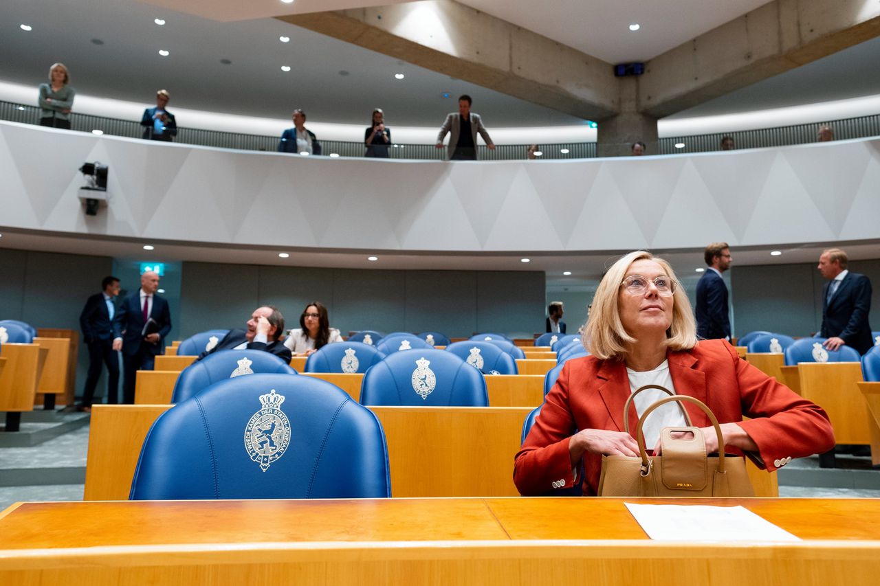 Sigrid Kaag dinsdag in de Kamer tijdens het debat over de formatie.