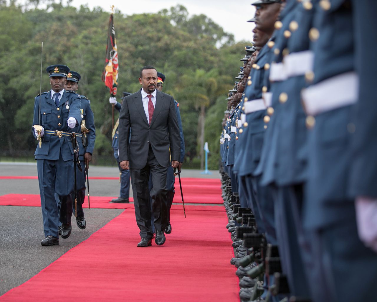 De Ethiopische premier Abiy Ahmed tijdens een bezoek vorige maand aan Kenia.
