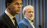 Prime Minister Mark Rutte and Jaap van Dissel (RIVM) speak to the press after a crisis meeting about the spread of the coronavirus. 