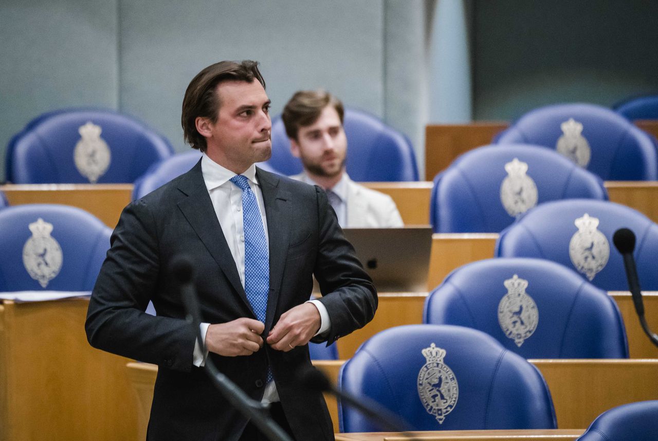 Thierry Baudet (FVD) tijdens een debat in de Tweede Kamer.
