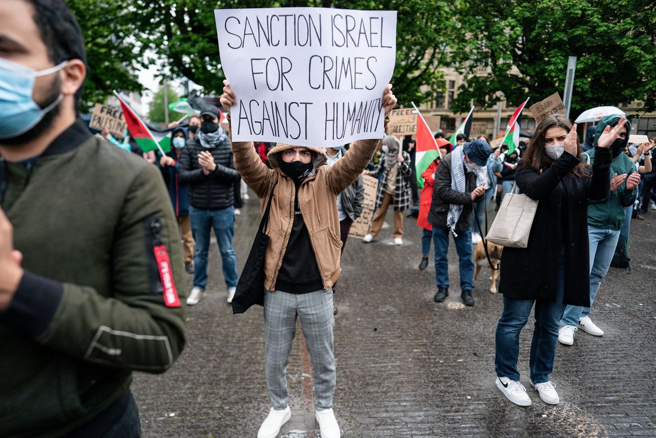 Een studentenprotest tegen Israël in Den Haag.