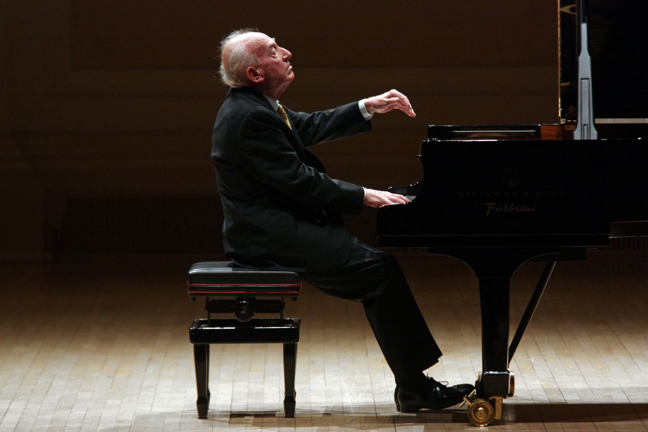 Pianist Maurizio Pollini , eerder dit jaar in Carnegie Hall, New York