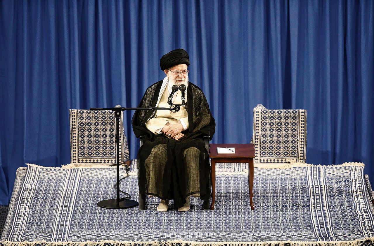 Ayatollah Ali Khamenei tijdens een bijeenkomst op 29 mei.