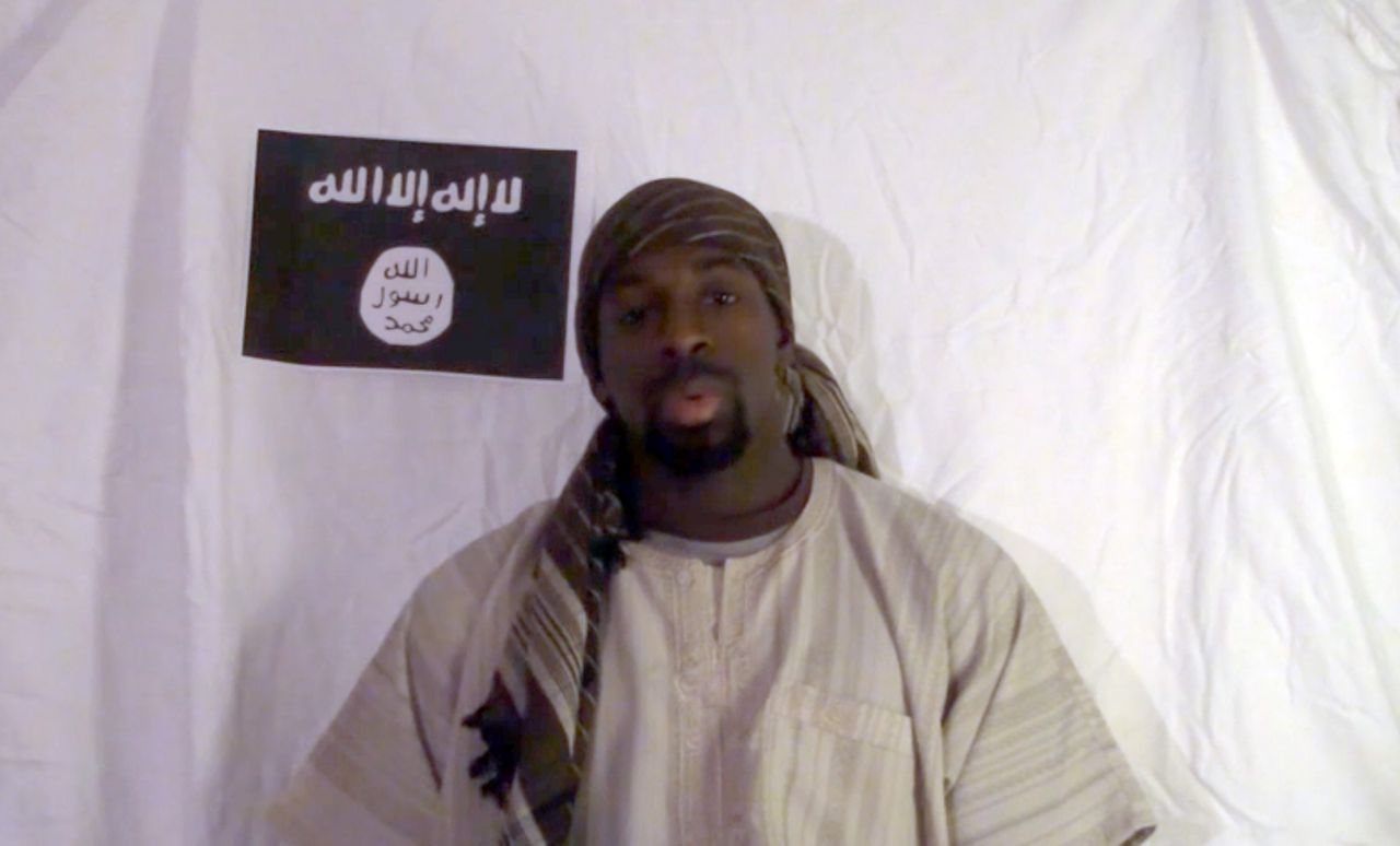 Een screenshot uit de video die vanochtend via islamitische online netwerken werd verspreid.