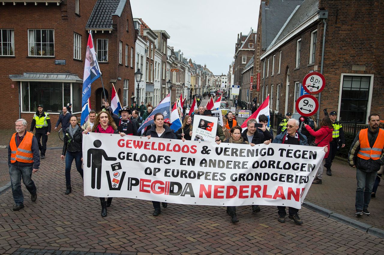 Pegida demonstreert in Utrecht.