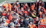 Boat migrants at Dover, early August.