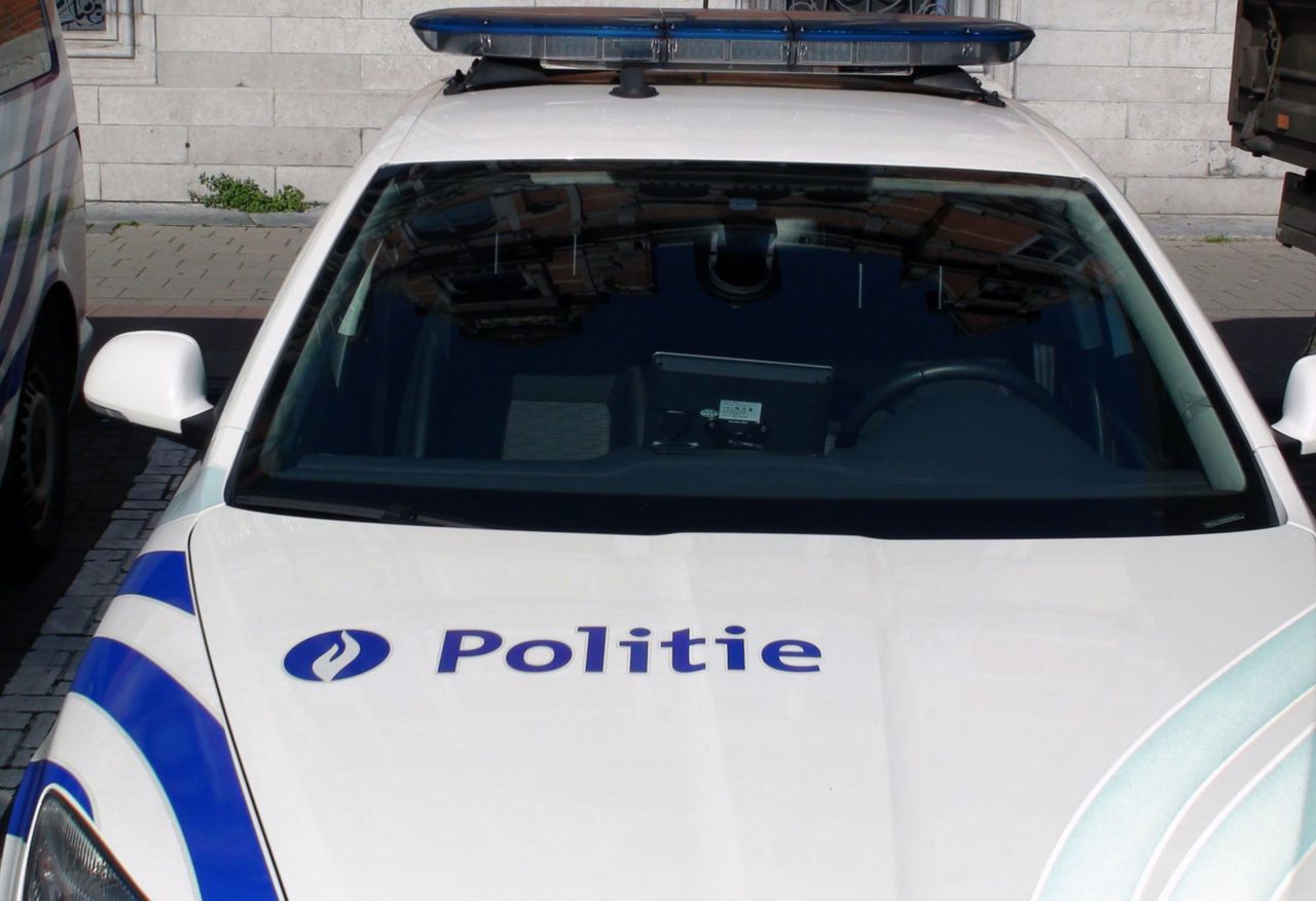 Een Belgische politiewagen.