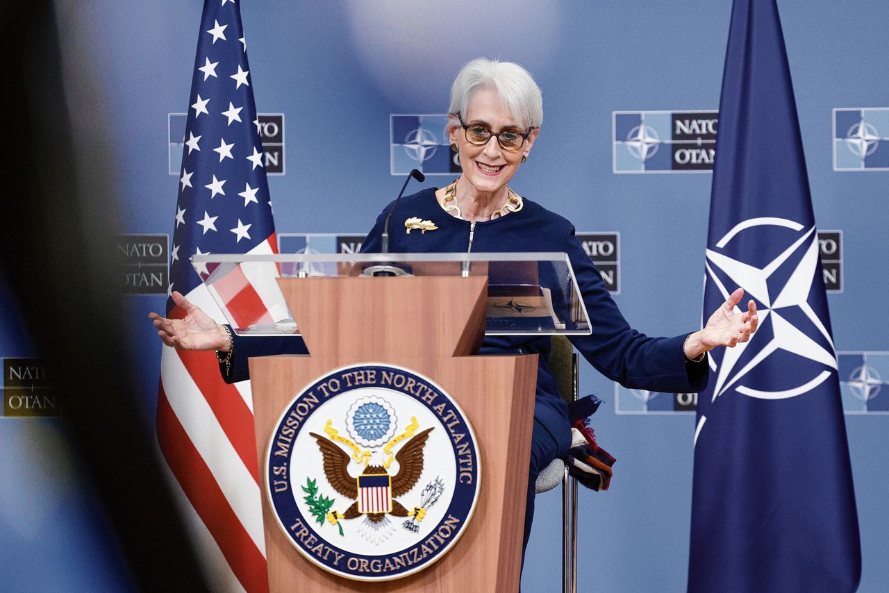 De Amerikaanse onderminister Wendy Sherman na overleg met Rusland, 12 januari.