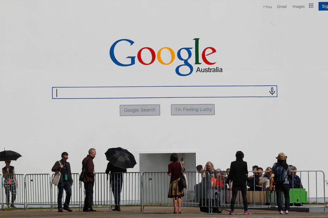 Google-attractie op de 19e Biënnale van Sydney in 2014