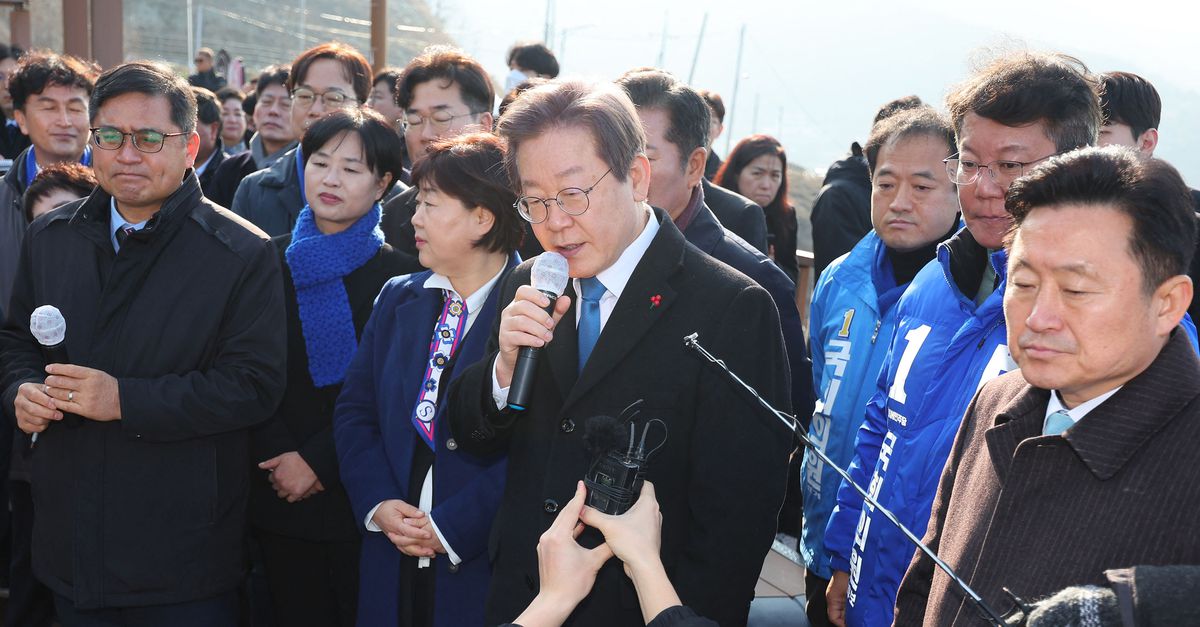 The South Korean opposition leader was stabbed in the neck during a working visit to Busan