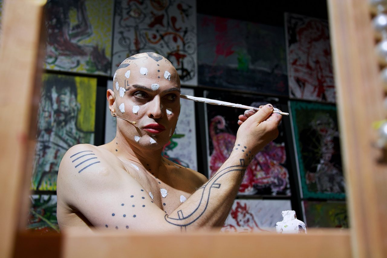Ivo Dimchev sings, dances, paints and talks to the audience