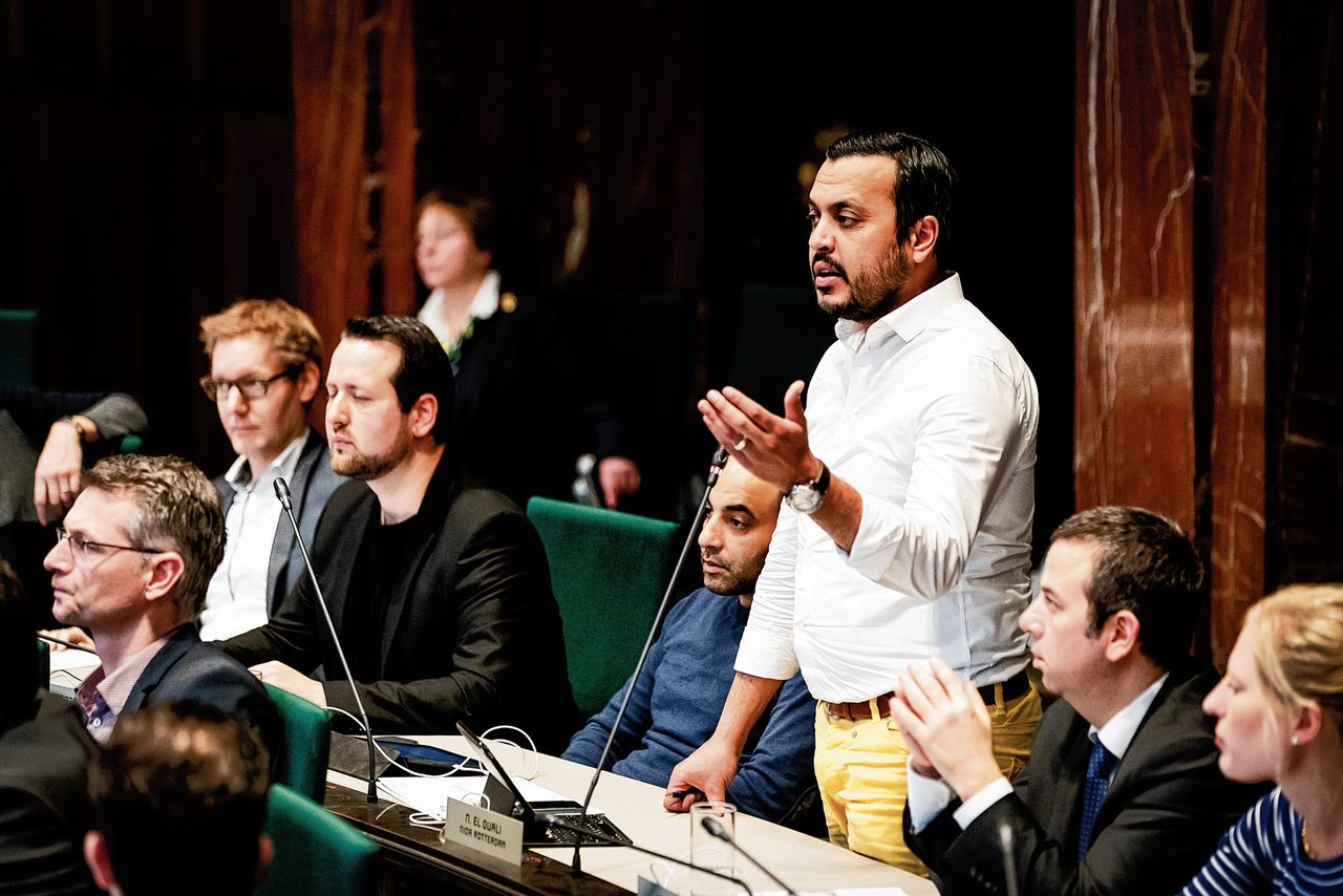 Nourdin el Ouali van Nida in een debat van de Rotterdamse raad in 2018 over de uitspraak van burgemeester Aboutaleb dat elke moslim een beetje salafist is.
