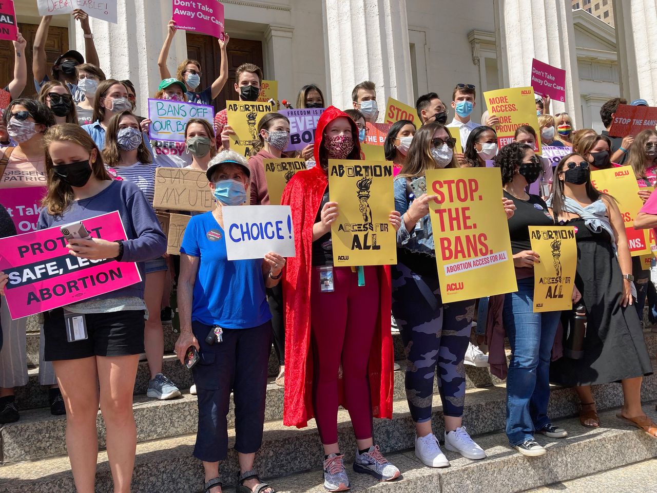 Voorstanders van abortus demonstreren donderdag in de Amerikaanse stad St. Louis.