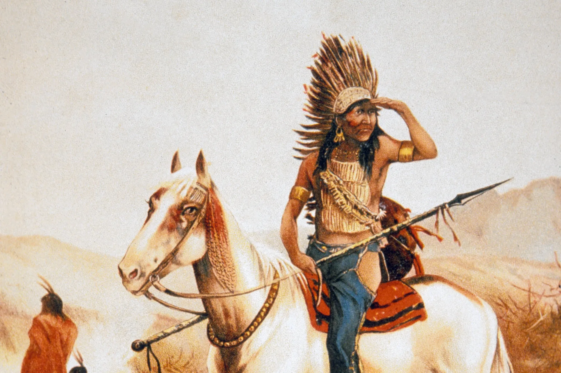 Afbeelding van indiaan te paard