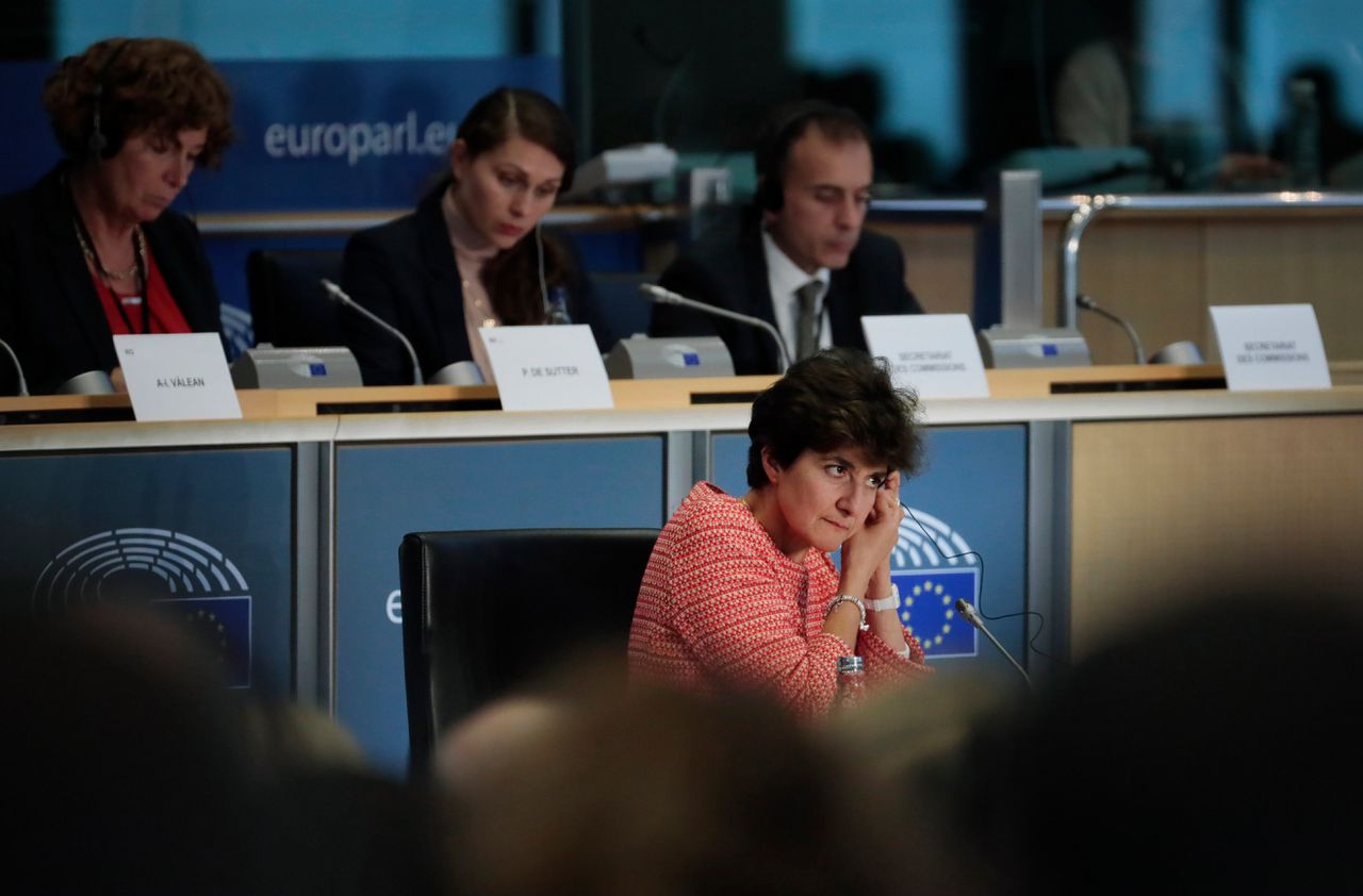 Sylvie Goulard tijdens de hoorzitting in het Europees Parlement.