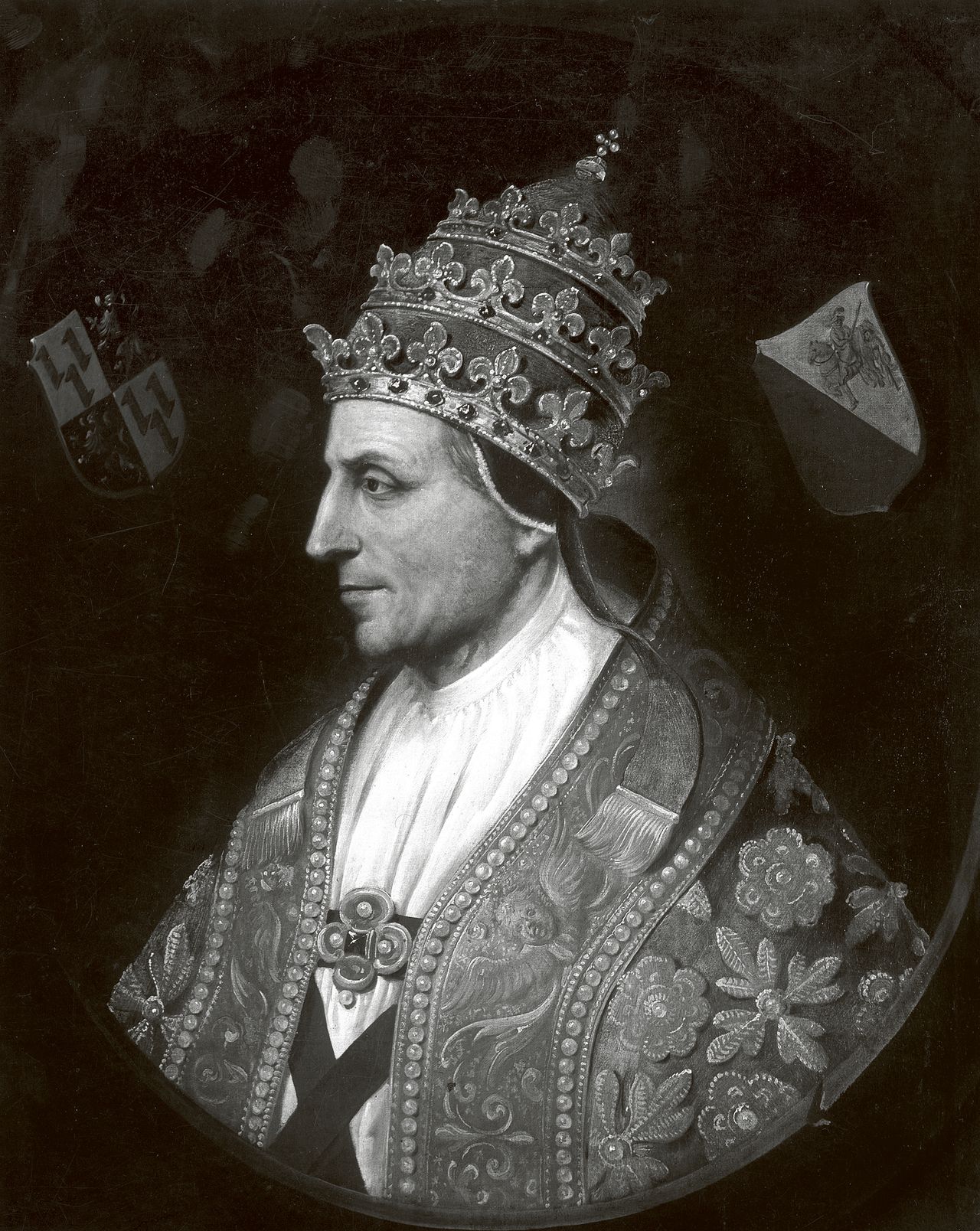 De Nederlandse Paus Adrianus VI door een onbekende kunstenaar geportretteerd