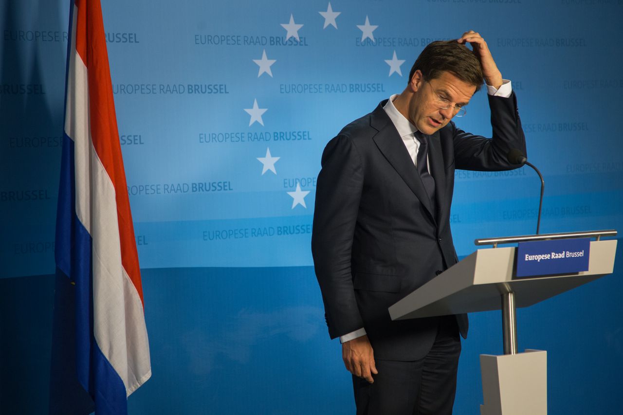 Premier Mark Rutte hield een persconferentie op het einde van de tweedaagse Europese top.