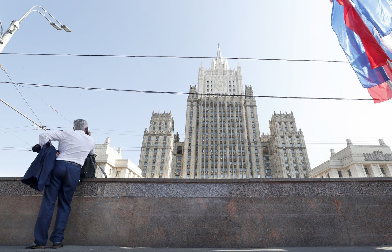 Het Russische ministerie van Buitenlandse Zaken in Moskou.