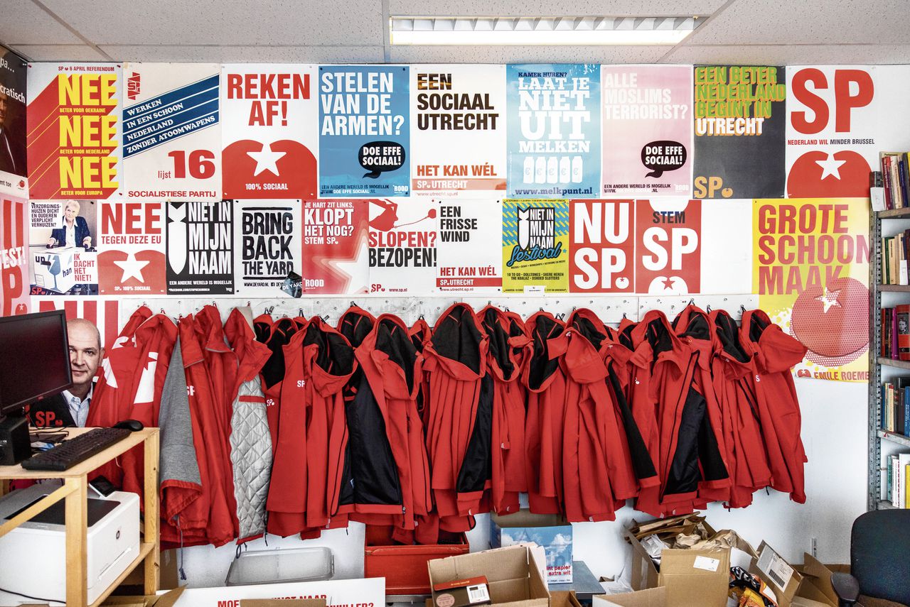 Het pand van jongerenorganisatie Rood in Utrecht. In oktober werden tientallen Rood-jongeren uit de SP gezet.