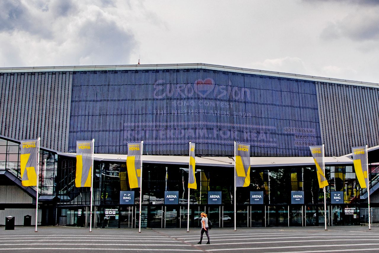 Ahoy Rotterdam waar het Eurovisiesongfestival gehouden zal worden.