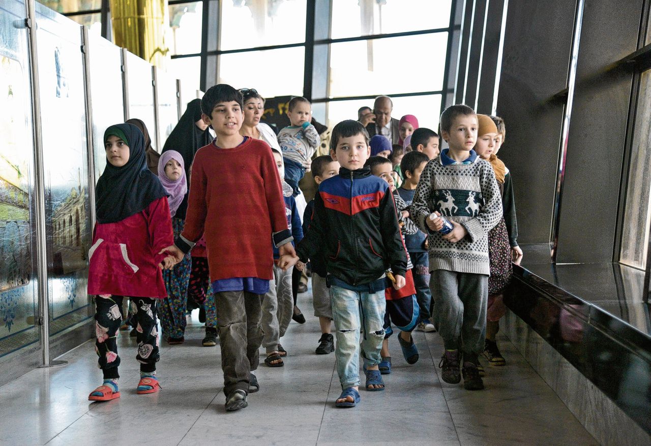 ‘Kalifaatkinderen’ die op 30 december onder begeleiding van de Russische kinderombudsman naar Moskou vlogen.