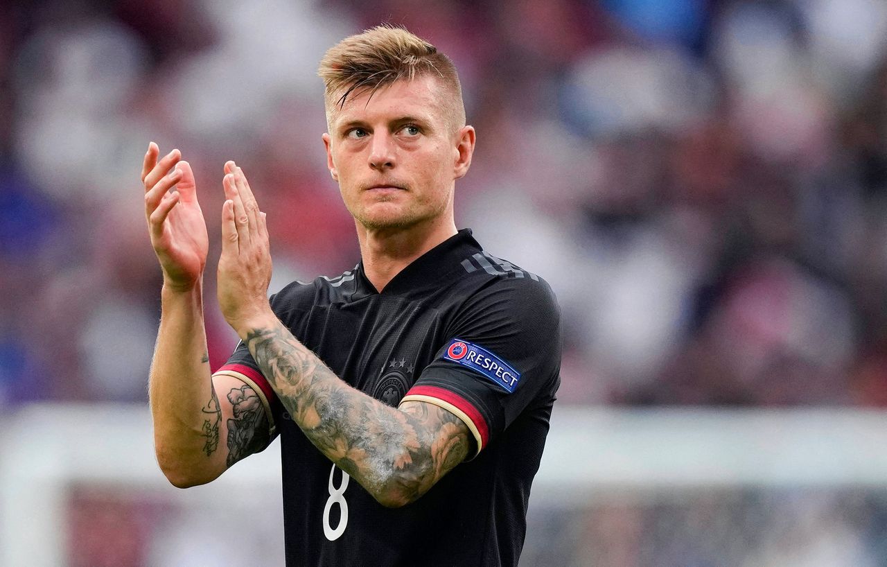 Toni Kroos na het verlies van Duitsland in de achtste finale tegen Engeland op 29 juni, 2021.