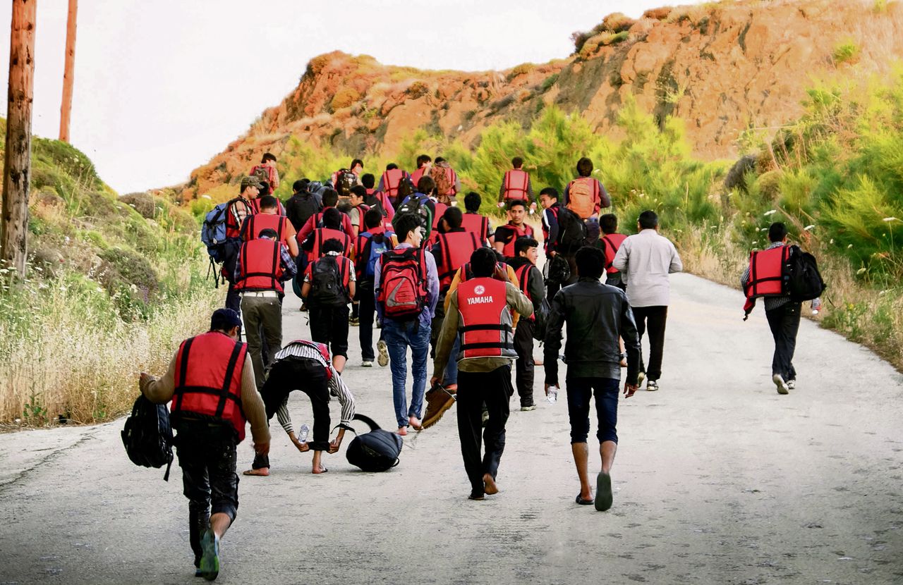 Iedere dag komen migranten aan op de noordkust van Lesbos.