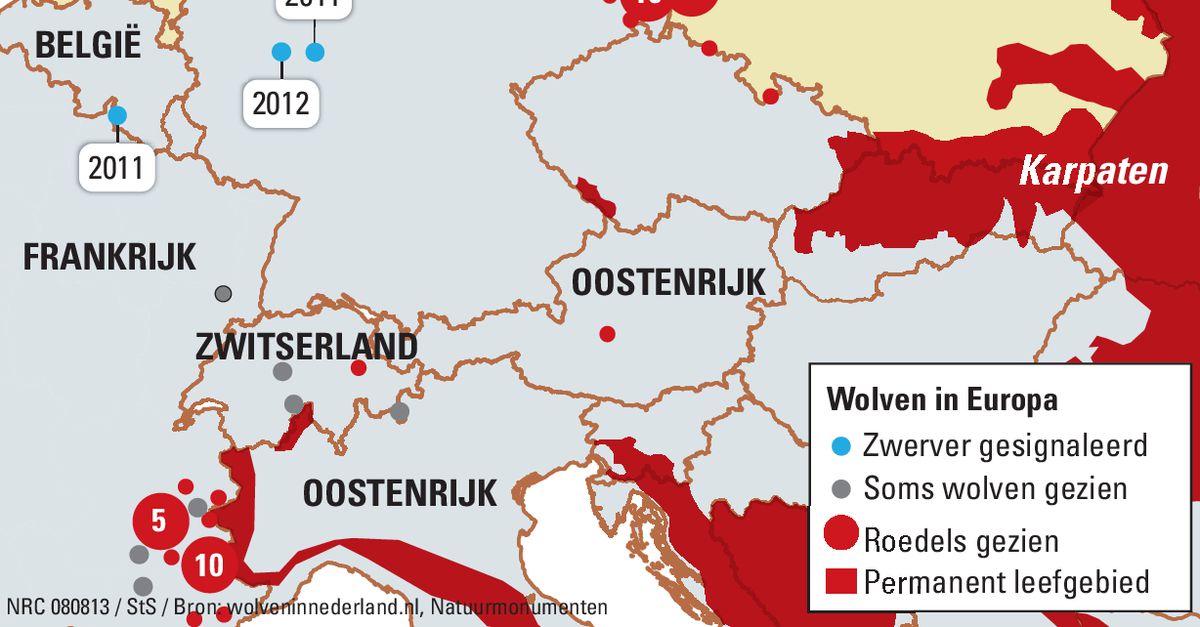 De tanden vertellen waar de wolf dronk