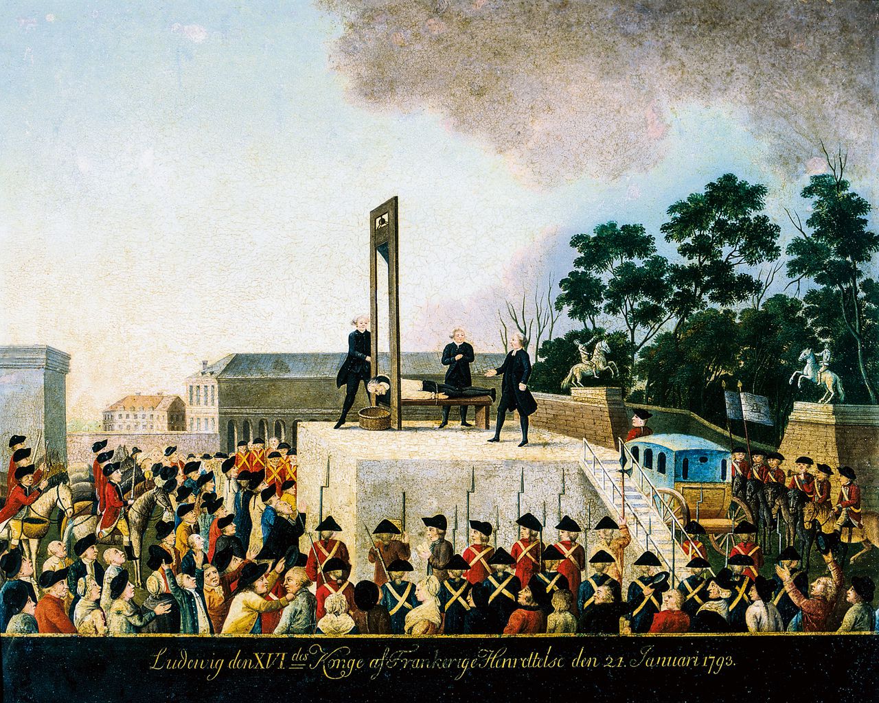 De executie van Lodewijk XVI in Parijs, op 21 januari 1793, markeerde het einde van de monarchie en het begin van de democratie
