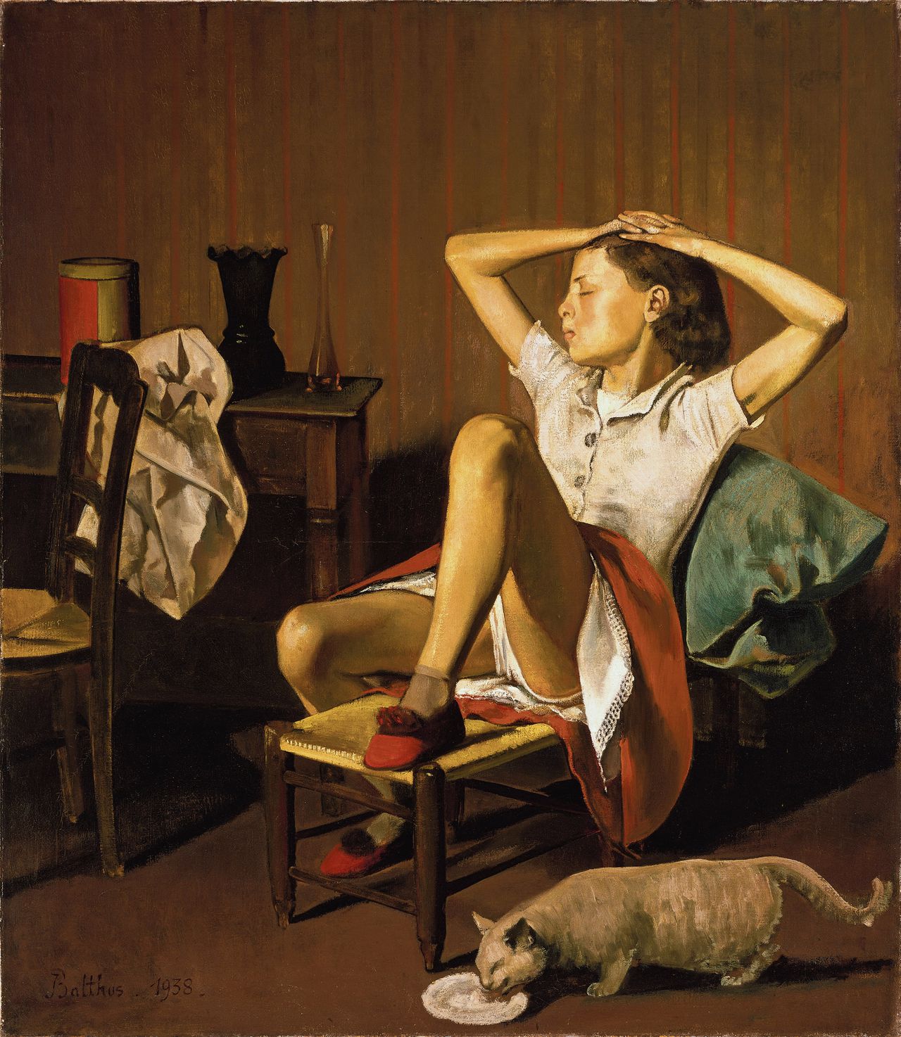 Balthus: Thérèse Dreaming, 1938. (Olieverf, 149,9 x 129,5 cm)
